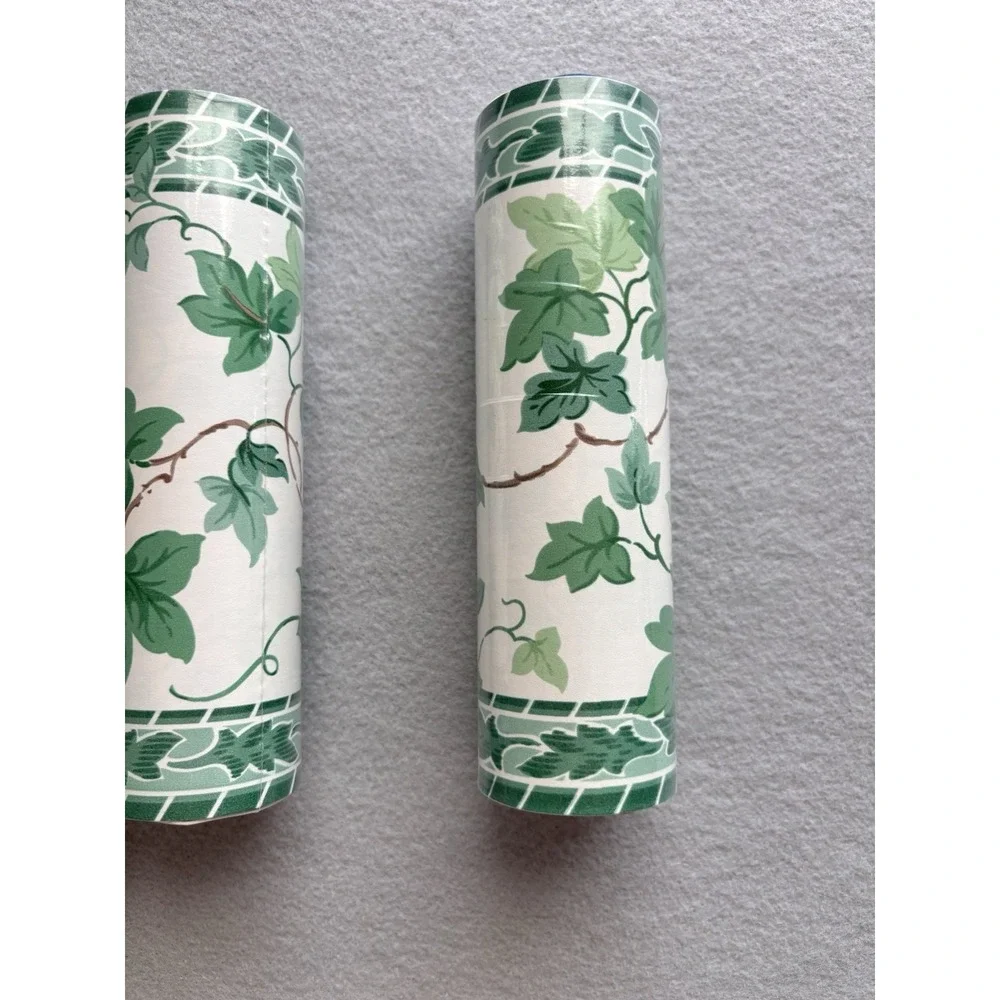 SET of 4 Vintage Easy Ups Wallpaper Border Rolls English Ivy Green Floral NOS